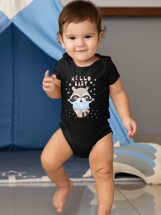 Hello Baby Raccoon Bodysuit -Image by Shutterstock