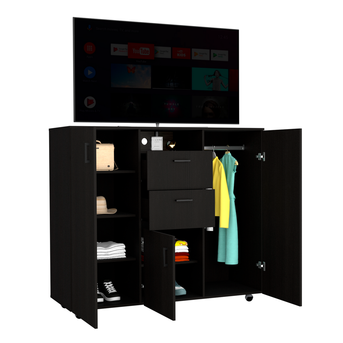 Milano Double Door Cabinet Dresser, Two Drawers