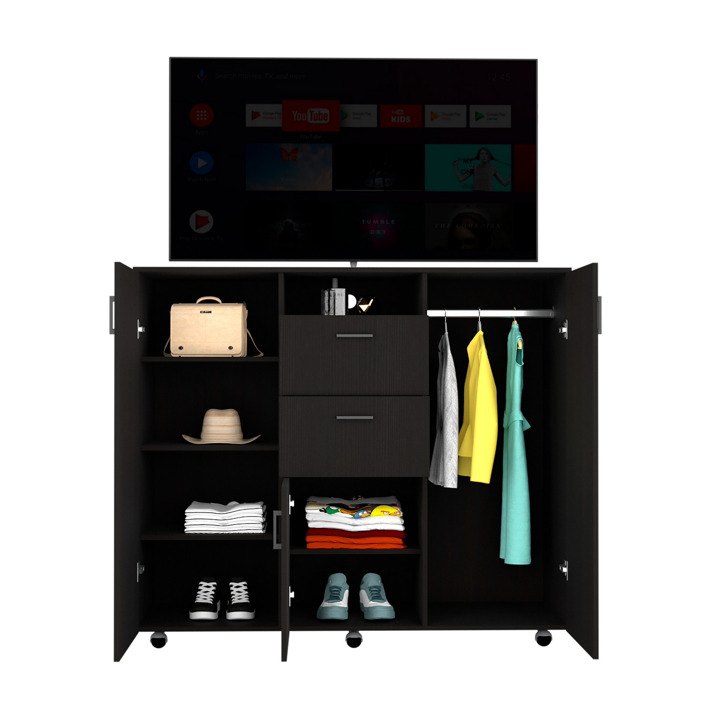 Milano Double Door Cabinet Dresser, Two Drawers