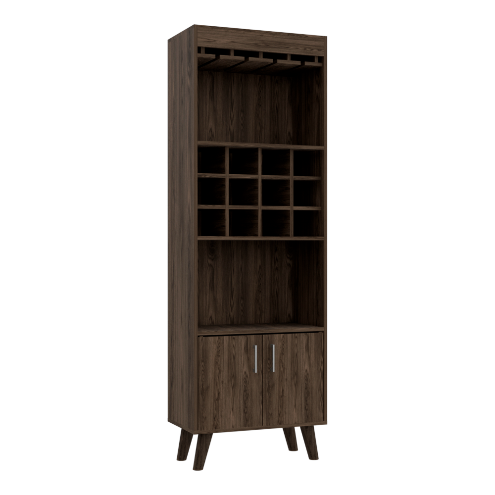Harvey Bar Double Door Cabinet, Twelve Wine Cubbbies, Two Shelves