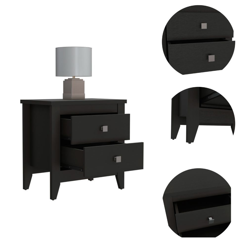 Oasis Nightstand, Two Shelves, Four Legs, Superior Top
