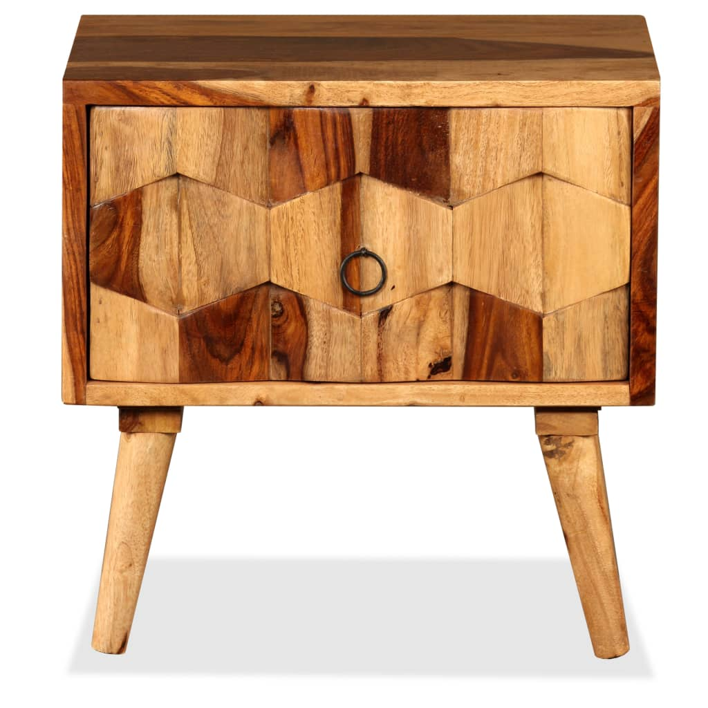 vidaXL Bedside Cabinet with 1 Drawer Solid Sheesham Wood
