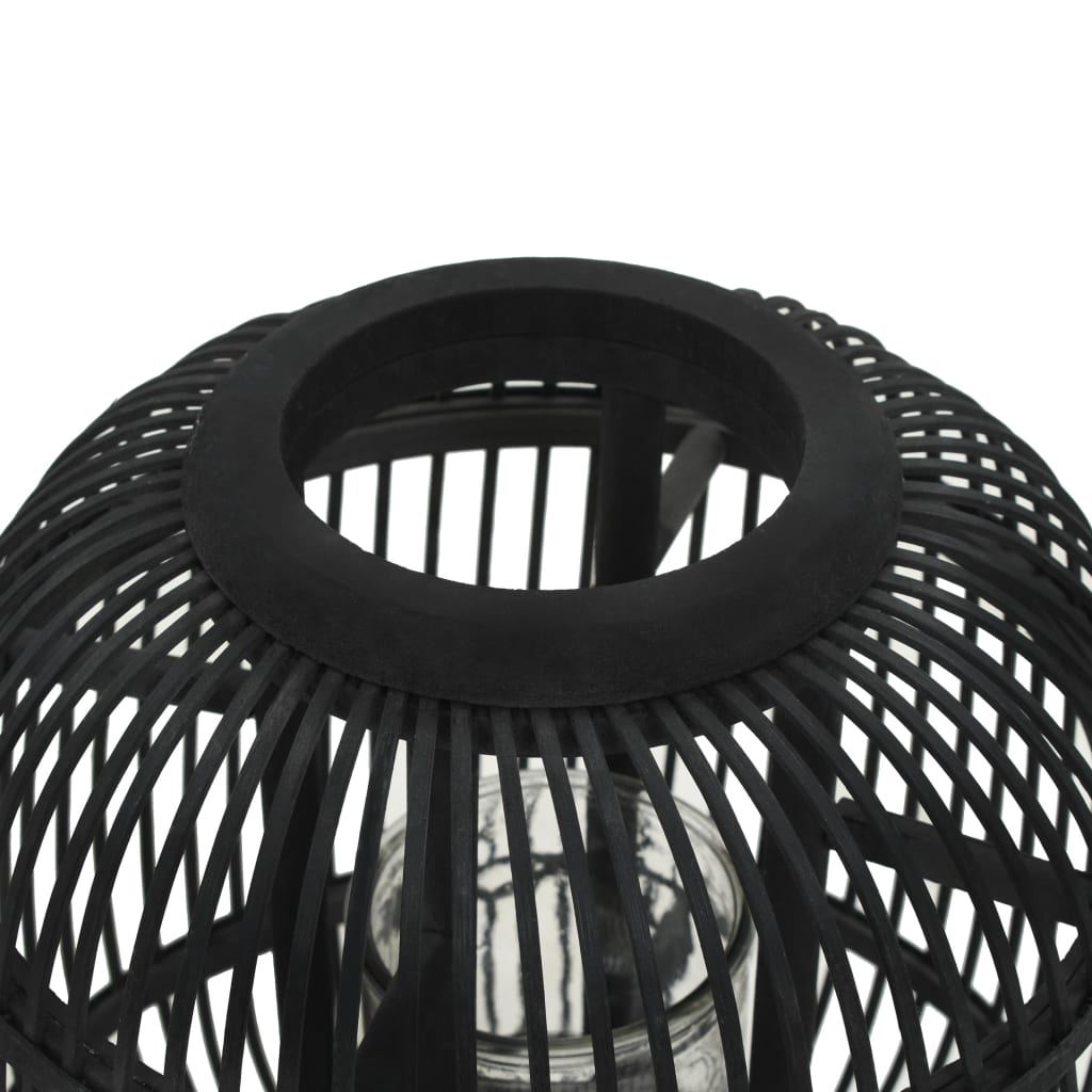 vidaXL Freestanding Candle Lantern Holder Bamboo Black