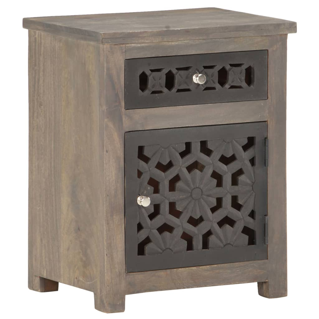 vidaXL Bedside Cabinet 15.7"x11.8"x19.7" Solid Mango Wood