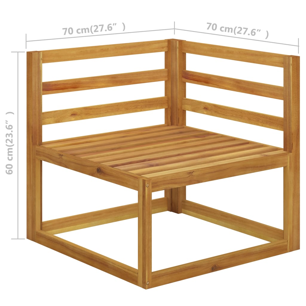 vidaXL 8 Piece Patio Lounge Set with Cushion Cream Solid Acacia Wood
