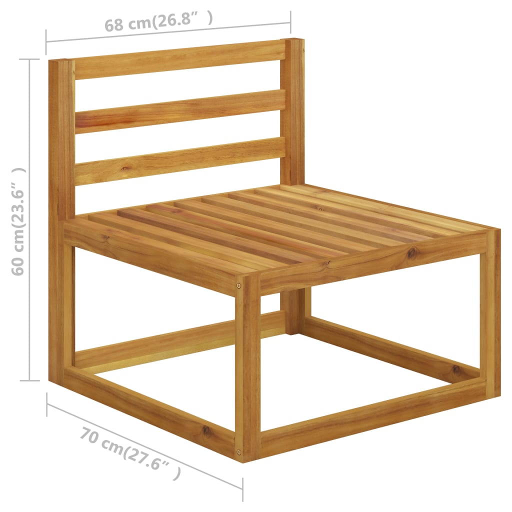 vidaXL 11 Piece Patio Lounge Set with Cushion Cream Solid Acacia Wood
