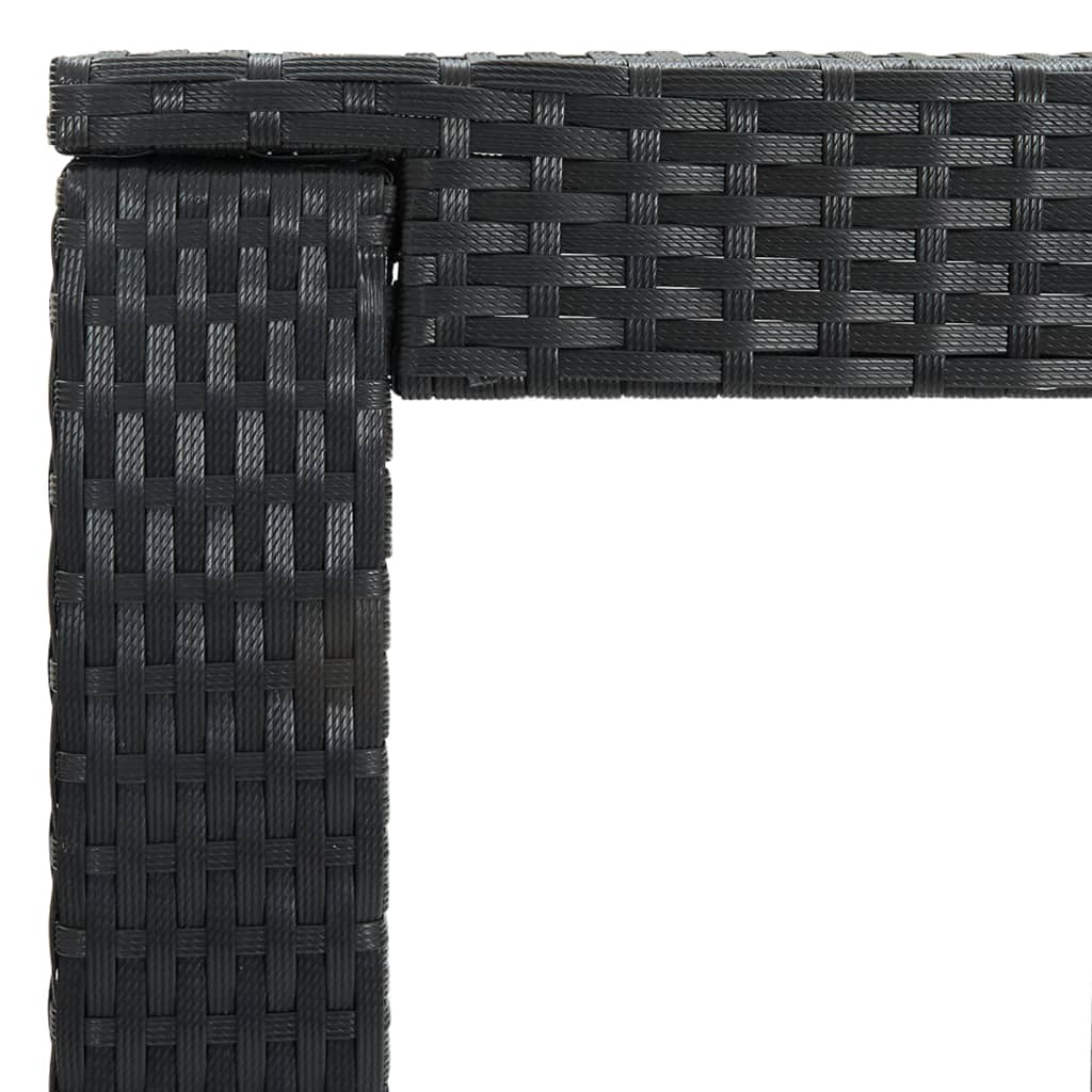 vidaXL 5 Piece Patio Bar Set with Cushions Poly Rattan Black