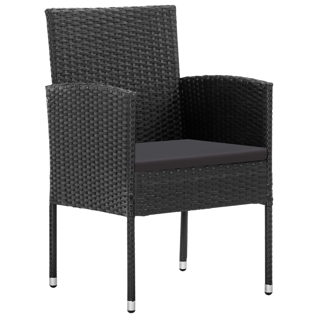 vidaXL 9 Piece Patio Dining Set Black