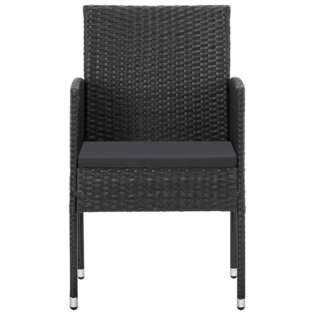 vidaXL 9 Piece Patio Dining Set Black