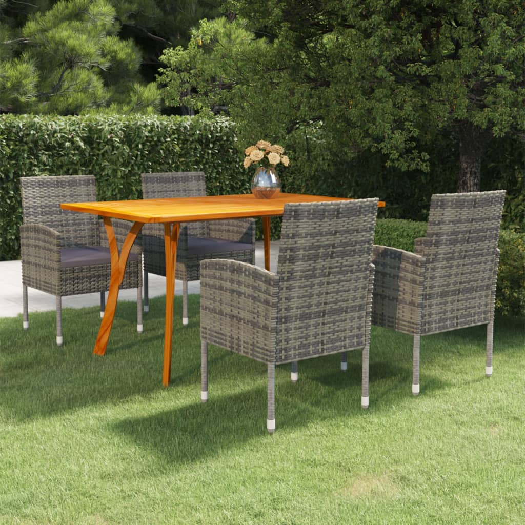 vidaXL 5 Piece Patio Dining Set Anthracite
