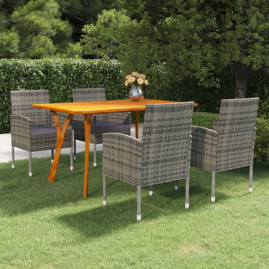 vidaXL 5 Piece Patio Dining Set Anthracite