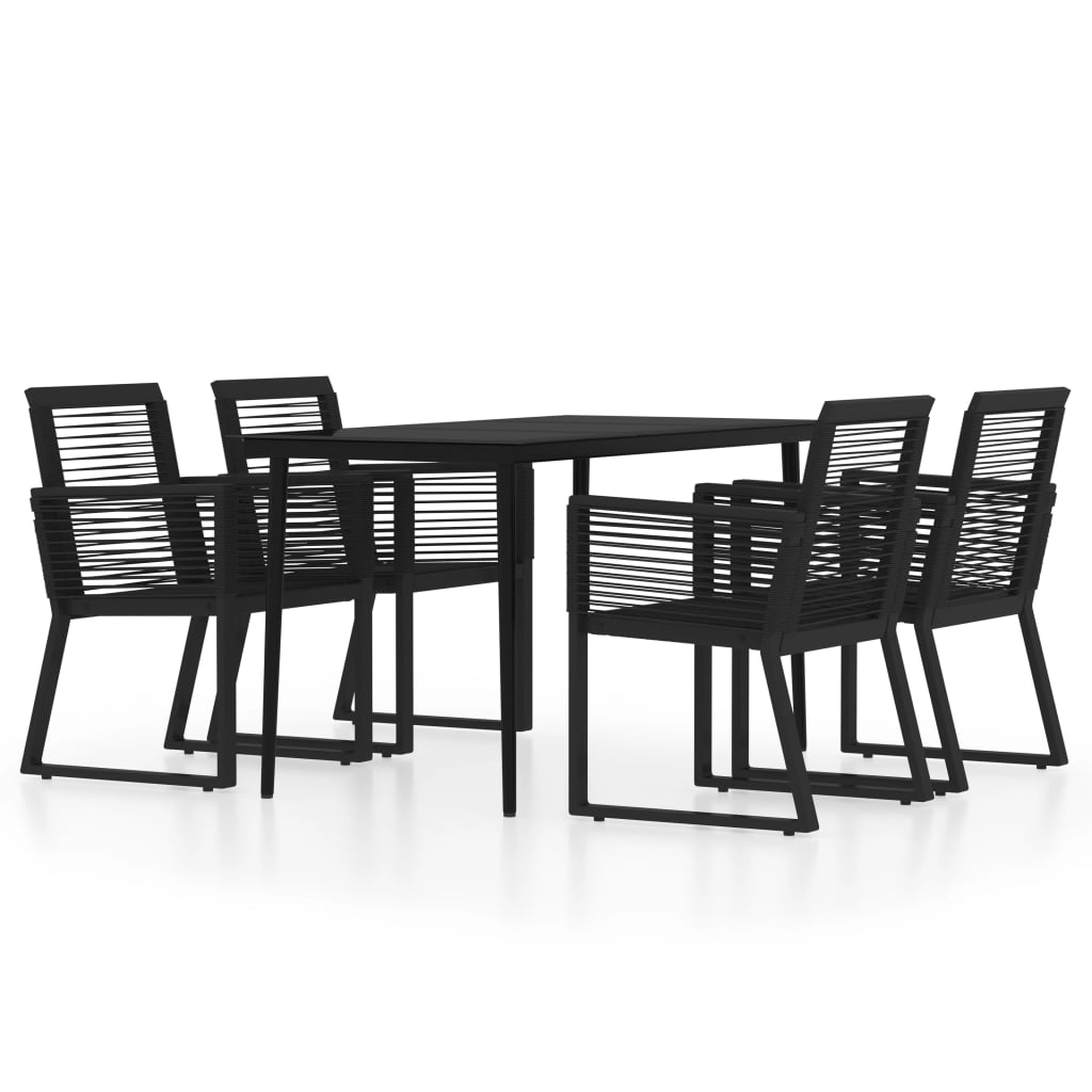 vidaXL 5 Piece Patio Dining Set Black