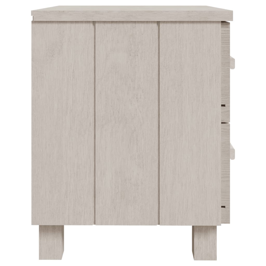vidaXL Bedside Cabinets HAMAR 2 pcs White 15.7"x13.8"x17.5" Solid Wood