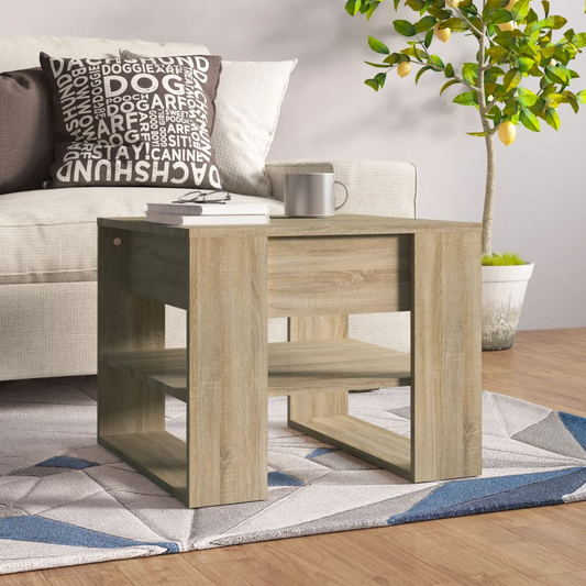 vidaXL Coffee Table Sonoma Oak 21.9"x21.7"x17.7" Engineered Wood