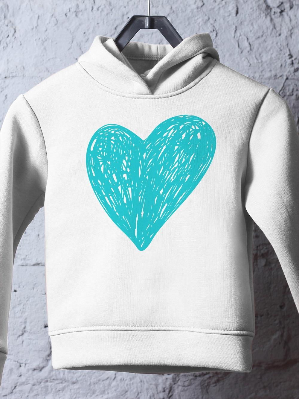 Scribbled Heart Hoodie -Image by Shutterstock