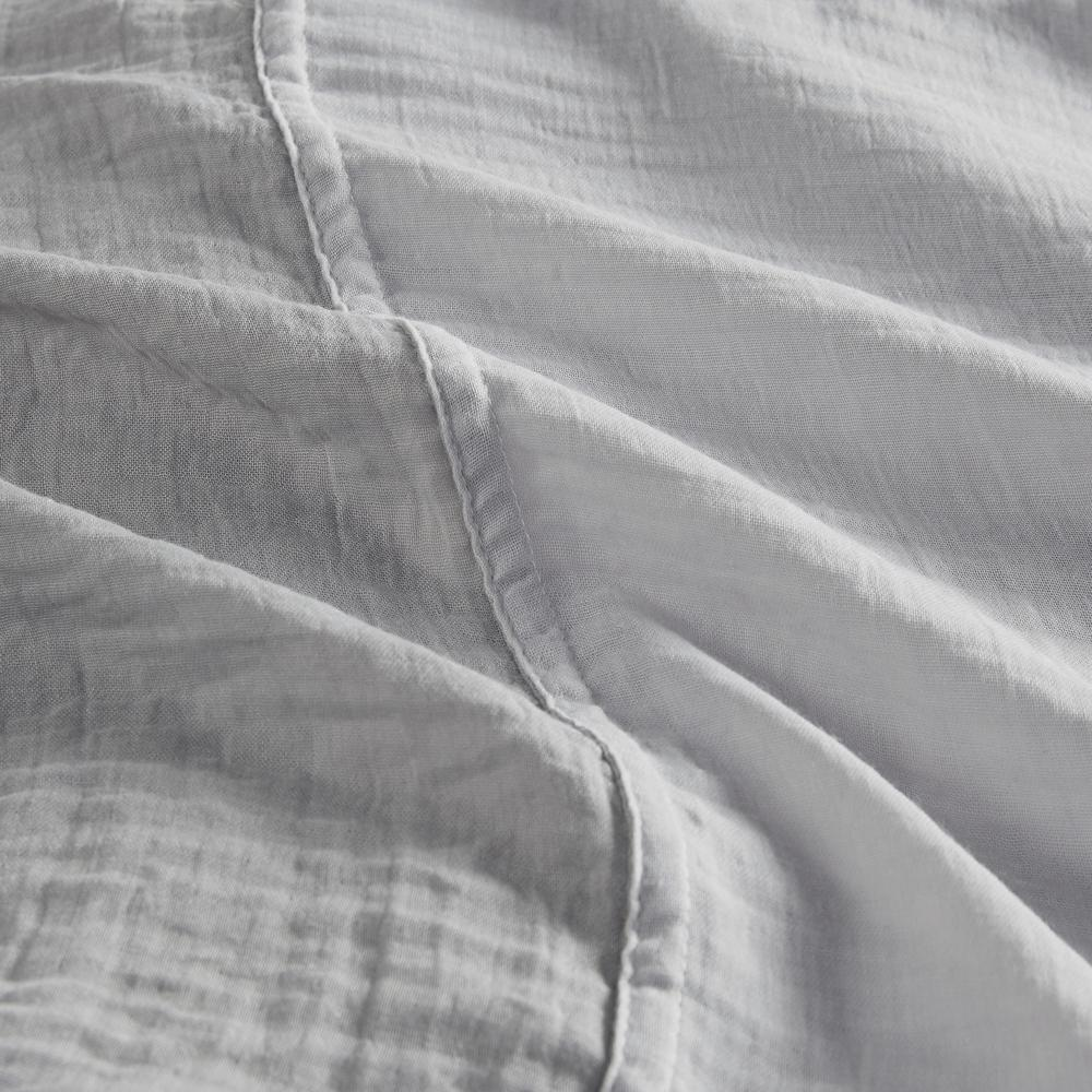3 Piece Gauze Oversized Comforter Set, King/Cal King, Gray