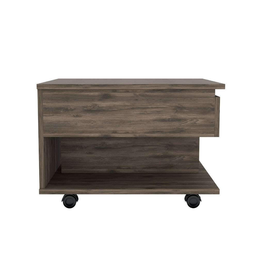 Lift Top Coffee Table Mercuri, Casters, Dark Brown Finish