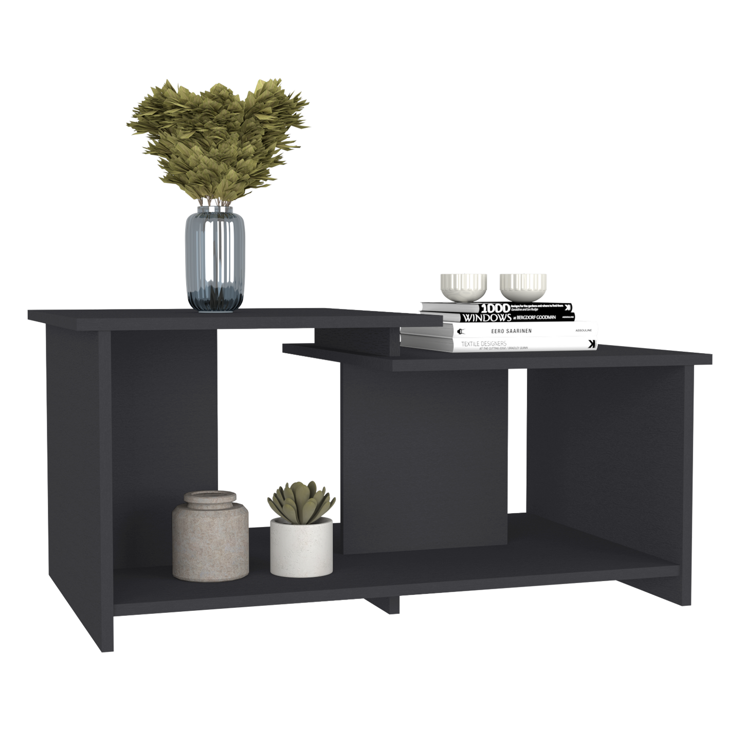 Coffee Table Rochester, Lower Open Shelf, Carbon Espresso Finish