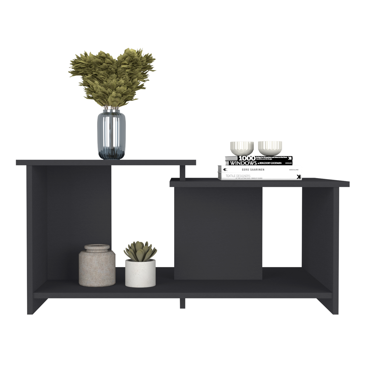 Coffee Table Rochester, Lower Open Shelf, Carbon Espresso Finish