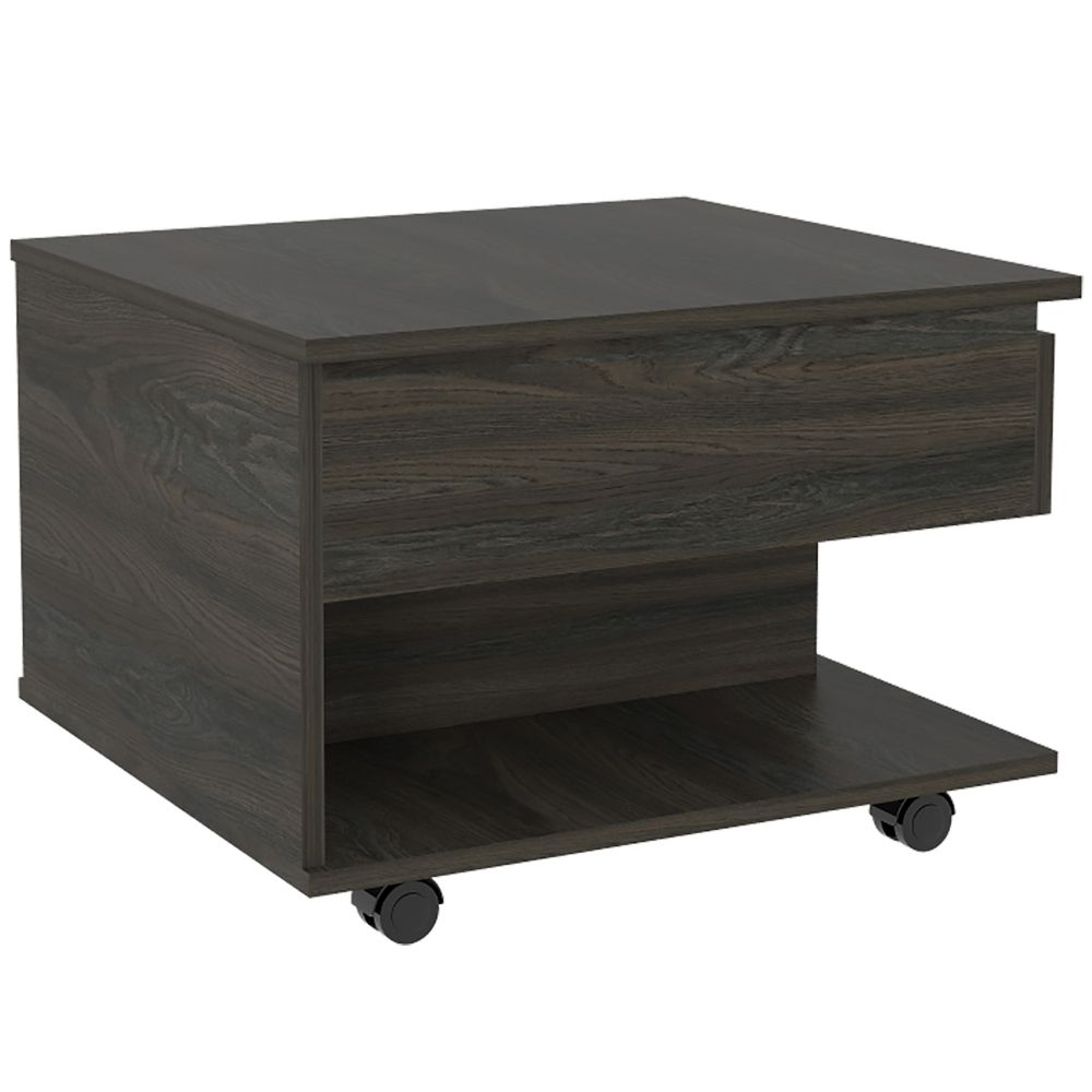 Lift Top Coffee Table Mercuri, Casters, Carbon Espresso Finish