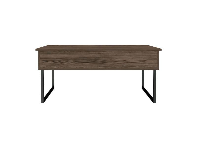 Lift Top Coffee Table Cessarr,Two Legs, Dark Walnut Finish