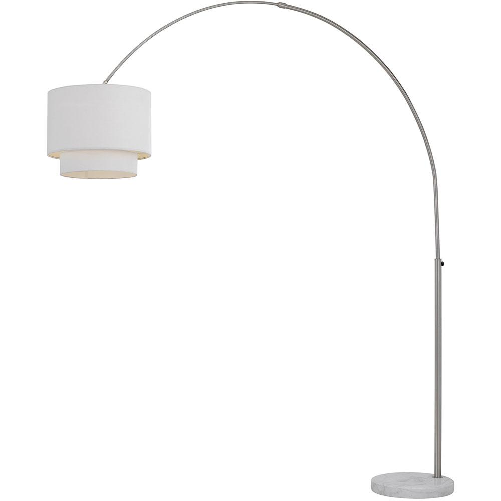 Arched Floor Lamp w/ Fabric Shade, 67"-75"Wx75"-86"H, 16" Base, 1-100W
