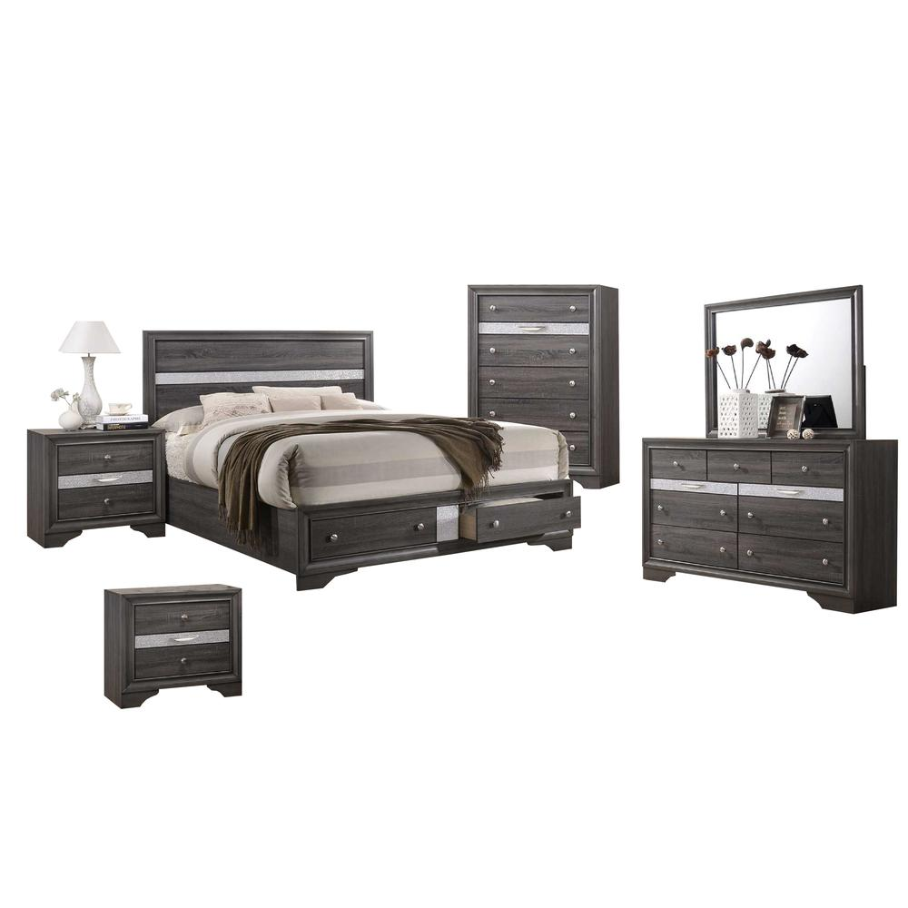David 6-Piece Bedroom Set w/ Chest and Two Nightstand - Full