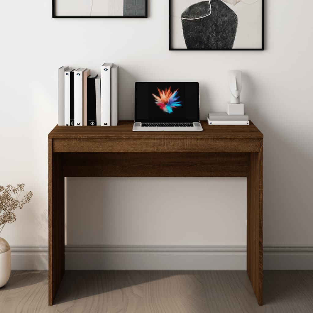 vidaXL Desk Brown Oak Engineered Wood