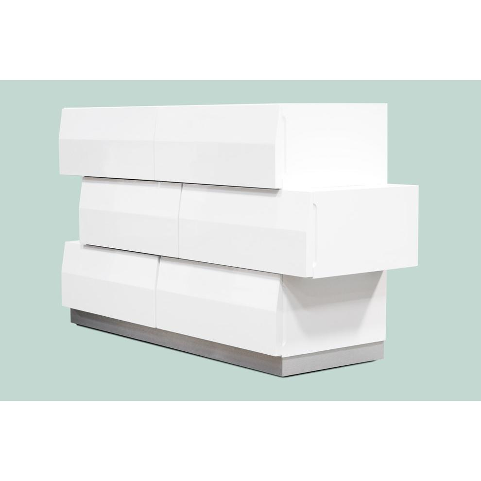 Best Master Spain 5-Piece Engineered Wood Cal King Bedroom Set in White Gloss