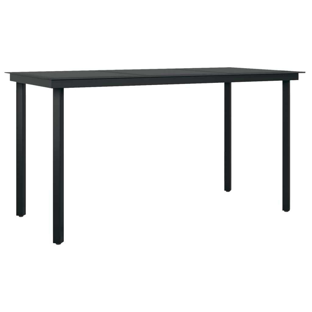 vidaXL 5 Piece Patio Dining Set Black PVC Rattan