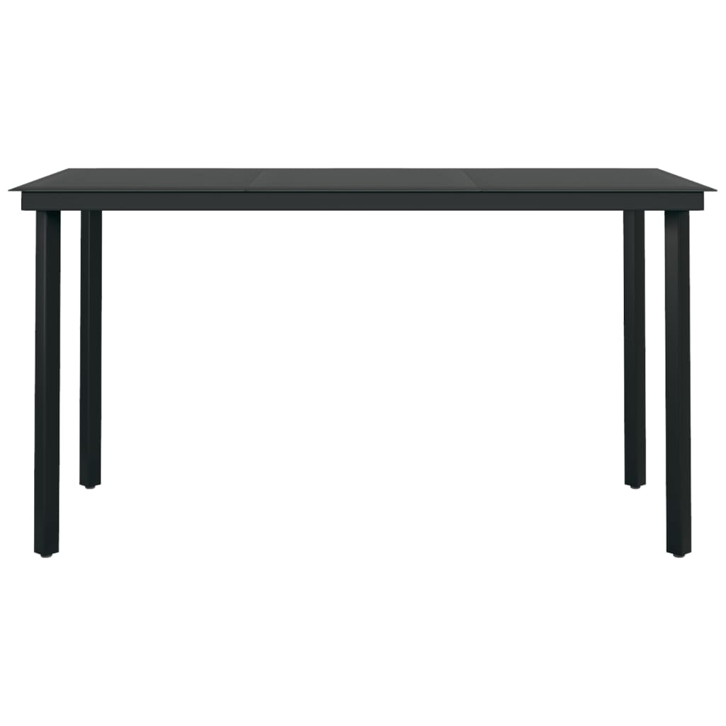 vidaXL 5 Piece Patio Dining Set Black PVC Rattan