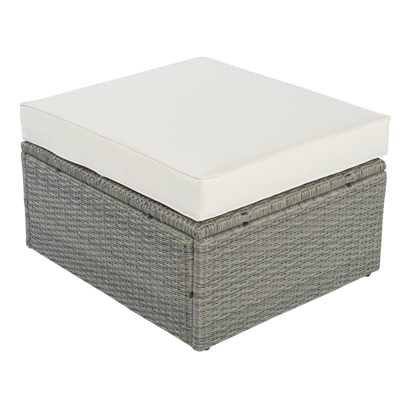 U_STYLE Patio Furniture Sets, 3-Piece Patio Wicker Sofa with Cushions, Pillows, Ottomans and Lift Top Coffee Table