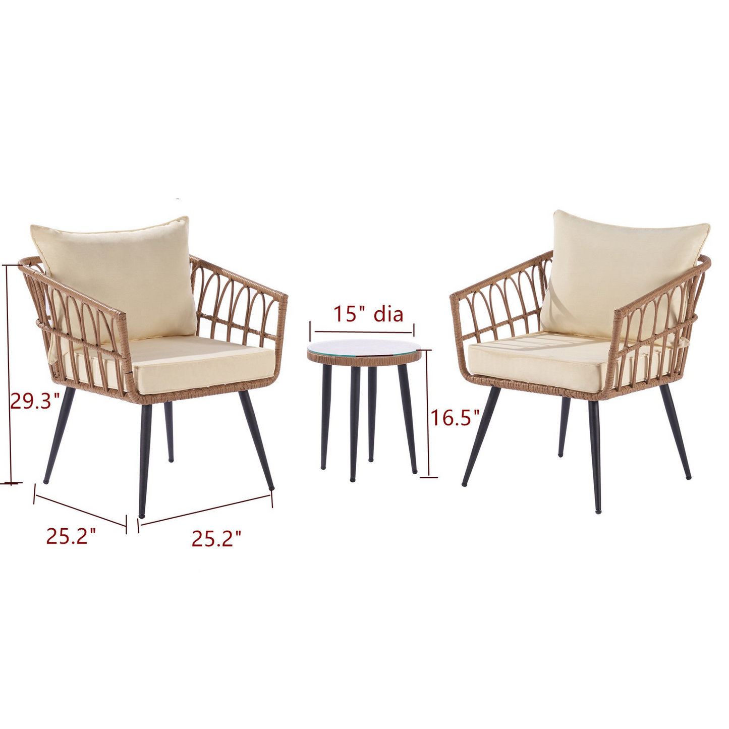 Outdoor Garden Rattan Furniture Sofa And Table Set wood +yellow