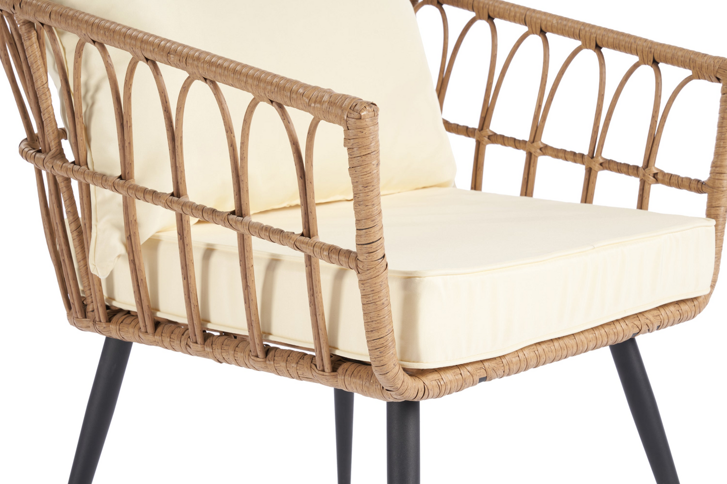 Outdoor Garden Rattan Furniture Sofa And Table Set wood +yellow