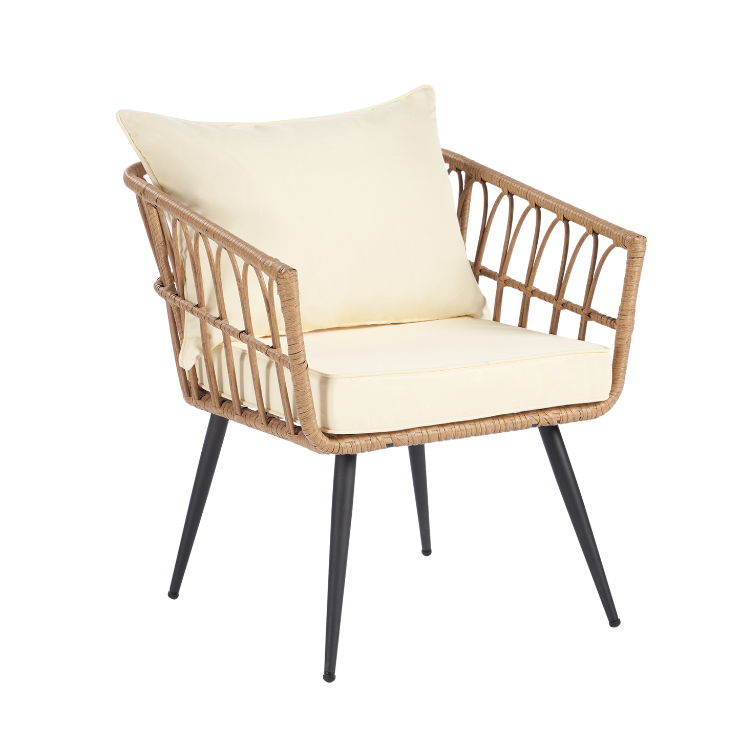 Outdoor Garden Rattan Furniture Sofa And Table Set wood +yellow