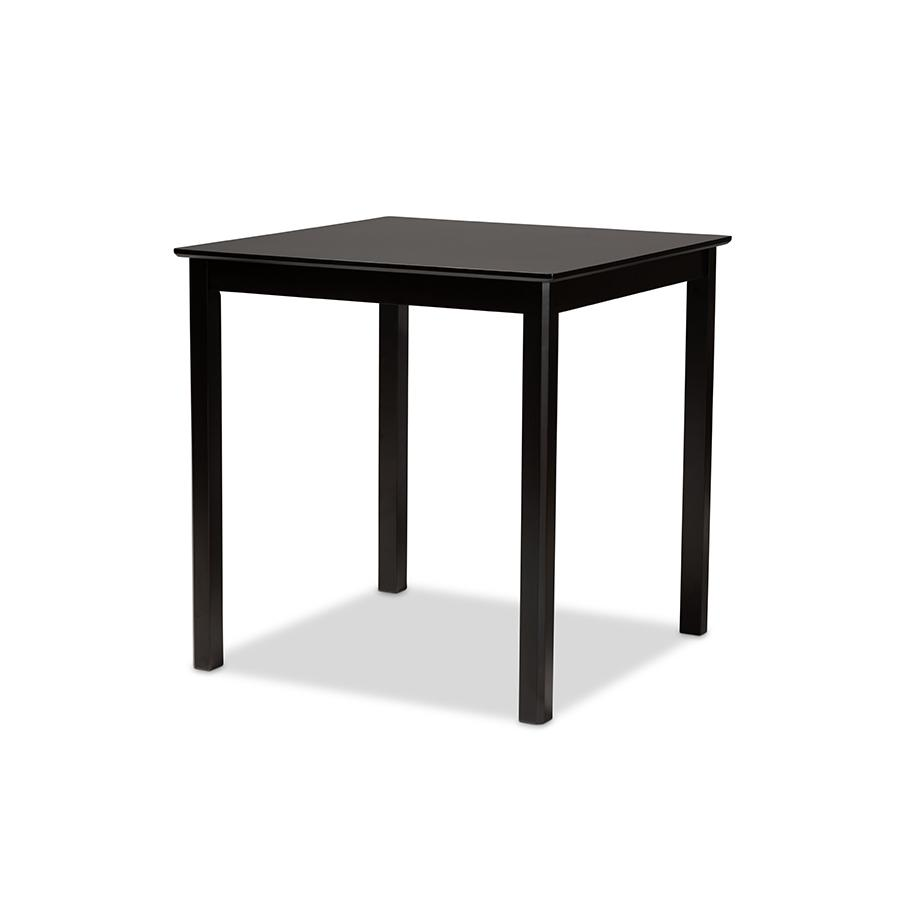 Transitional Dark Brown Finished Wood 5-Piece Pub Set