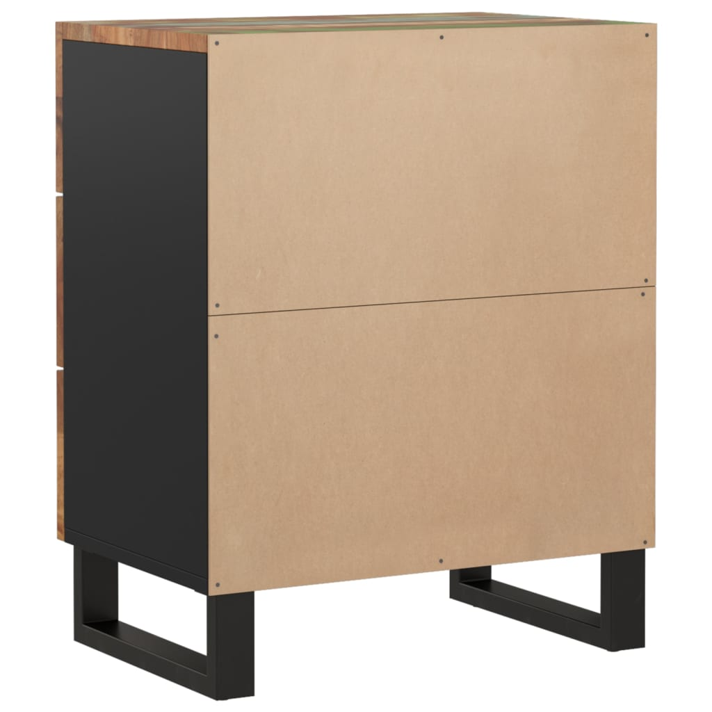 vidaXL Bedside Cabinet 19.7"x13"x24.4" Solid Wood Reclaimed&Engineered Wood