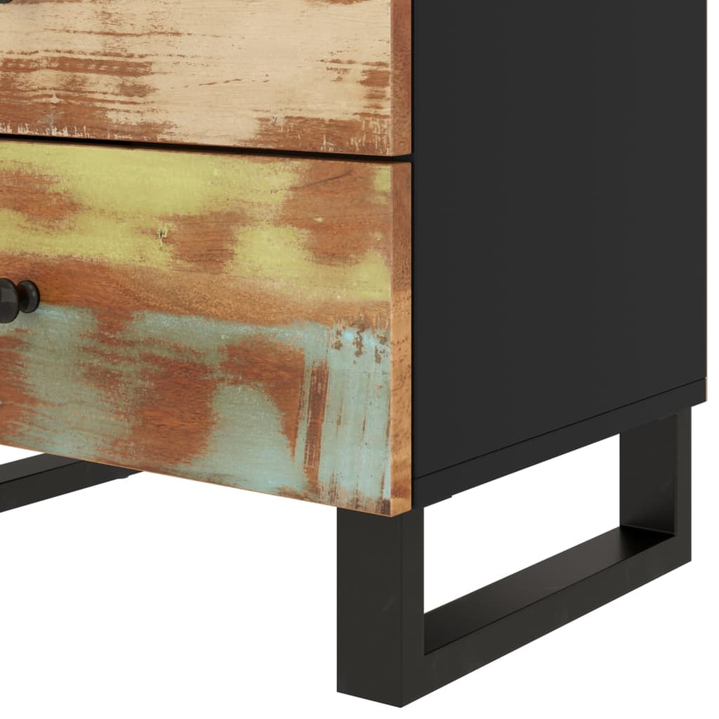vidaXL Bedside Cabinet 19.7"x13"x24.4" Solid Wood Reclaimed&Engineered Wood