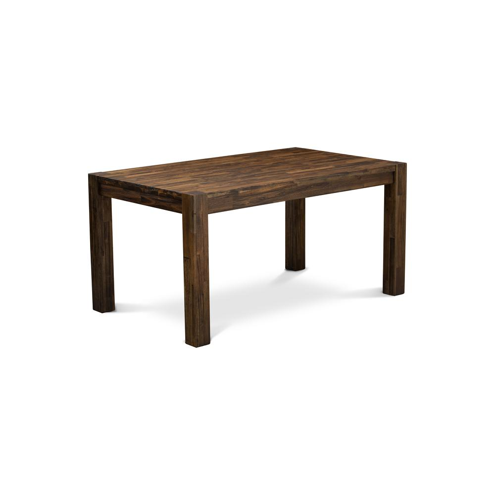 East West Furniture CNSI7-77-37 7-Pc Modern Dining Table Set- 6 Parson Dining Chairs with Limelight Linen Fabric Seat and Button Tufted Chair Back - Rectangular Table Top & Wooden 4 Legs - Distressed