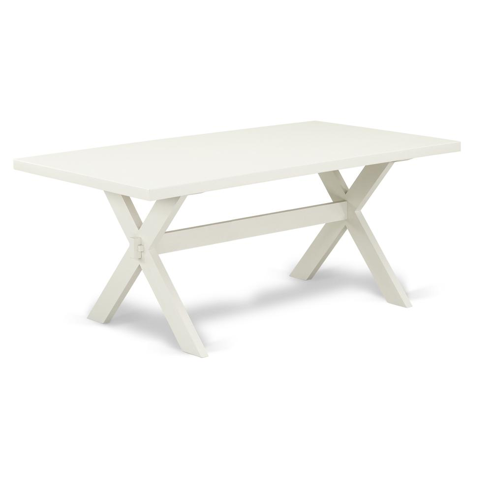East West Furniture X027EL207-7 - 7-Piece Dinette Set - 6 Parson Chairs and a Dining Table Solid Wood Structure