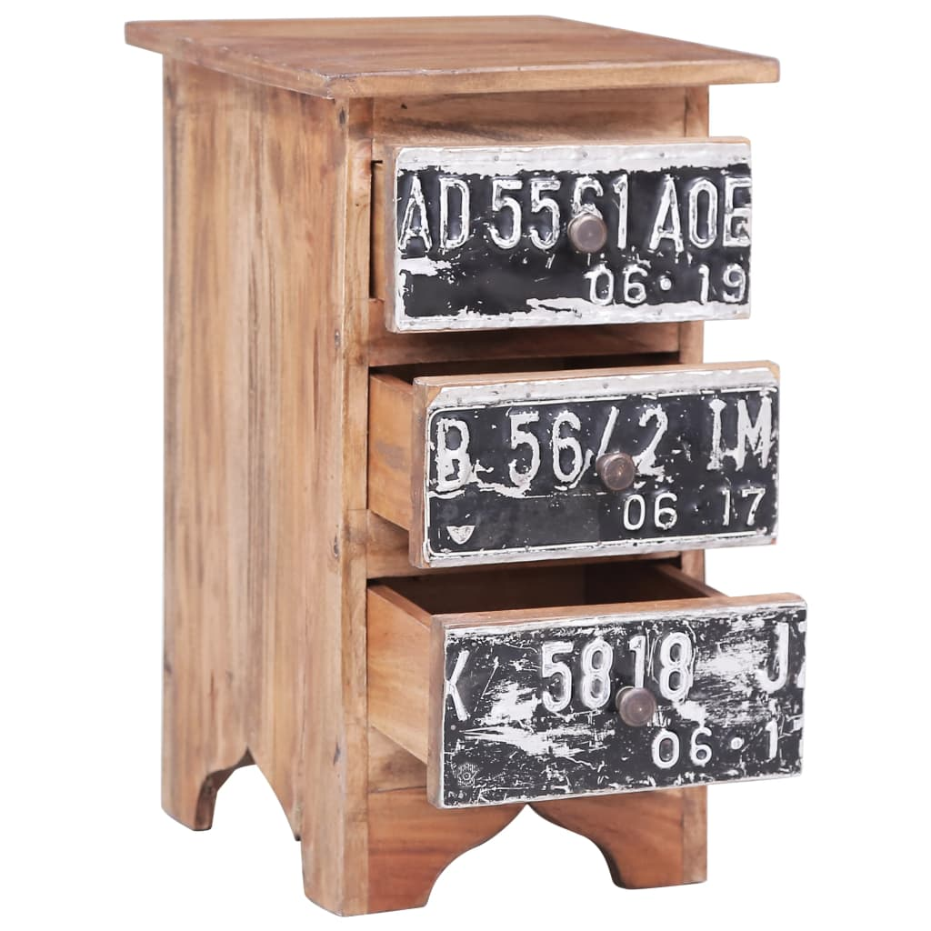 vidaXL Bedside Cabinet 11.8"x11.8"x20.1" Solid Reclaimed Wood