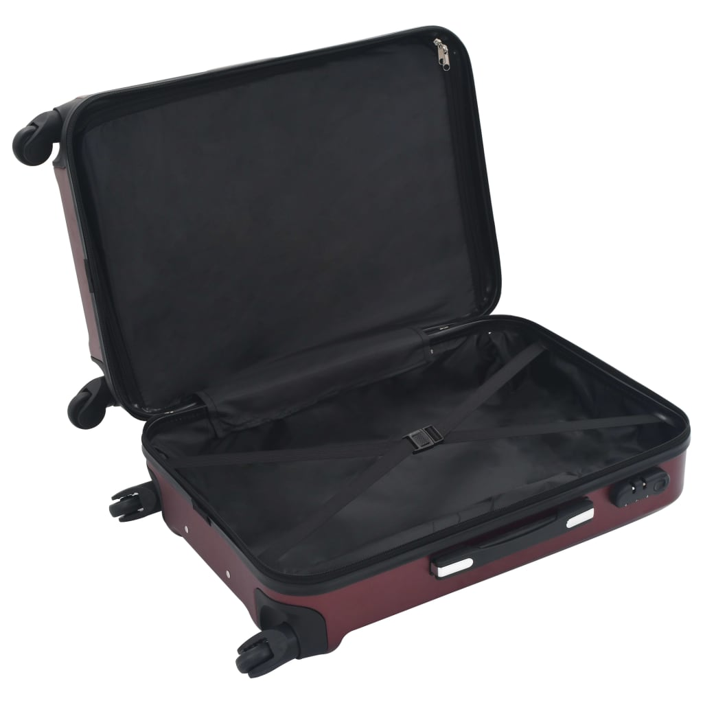 vidaXL Hardcase Trolley Set 3 pcs Wine Red ABS