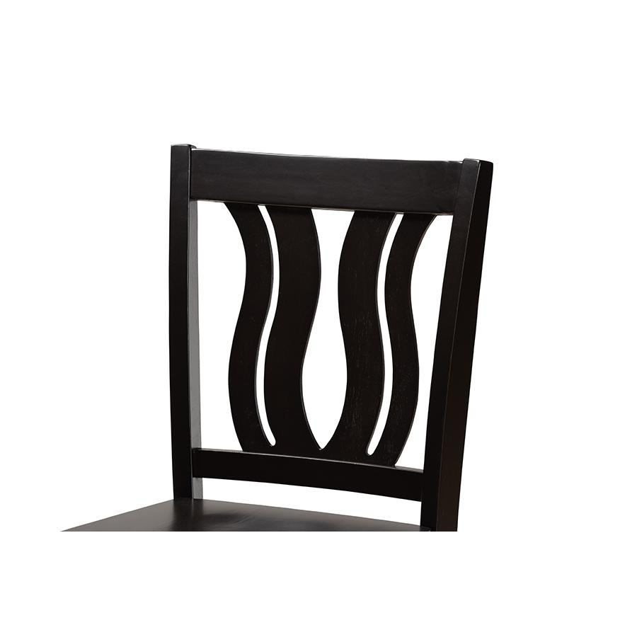 Transitional Dark Brown Finished Wood 5-Piece Pub Set