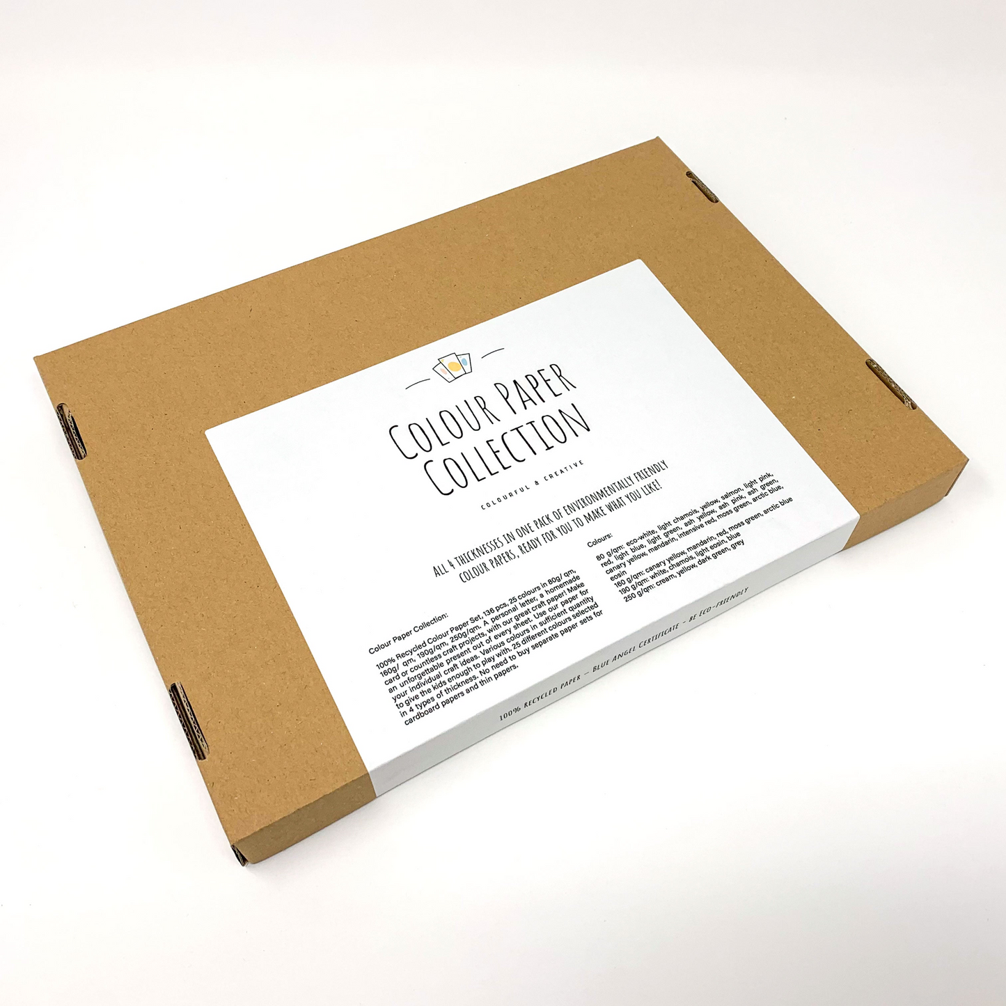 Colour Craft Paper - 100% Recycled, 4 thickness, 136 pcs