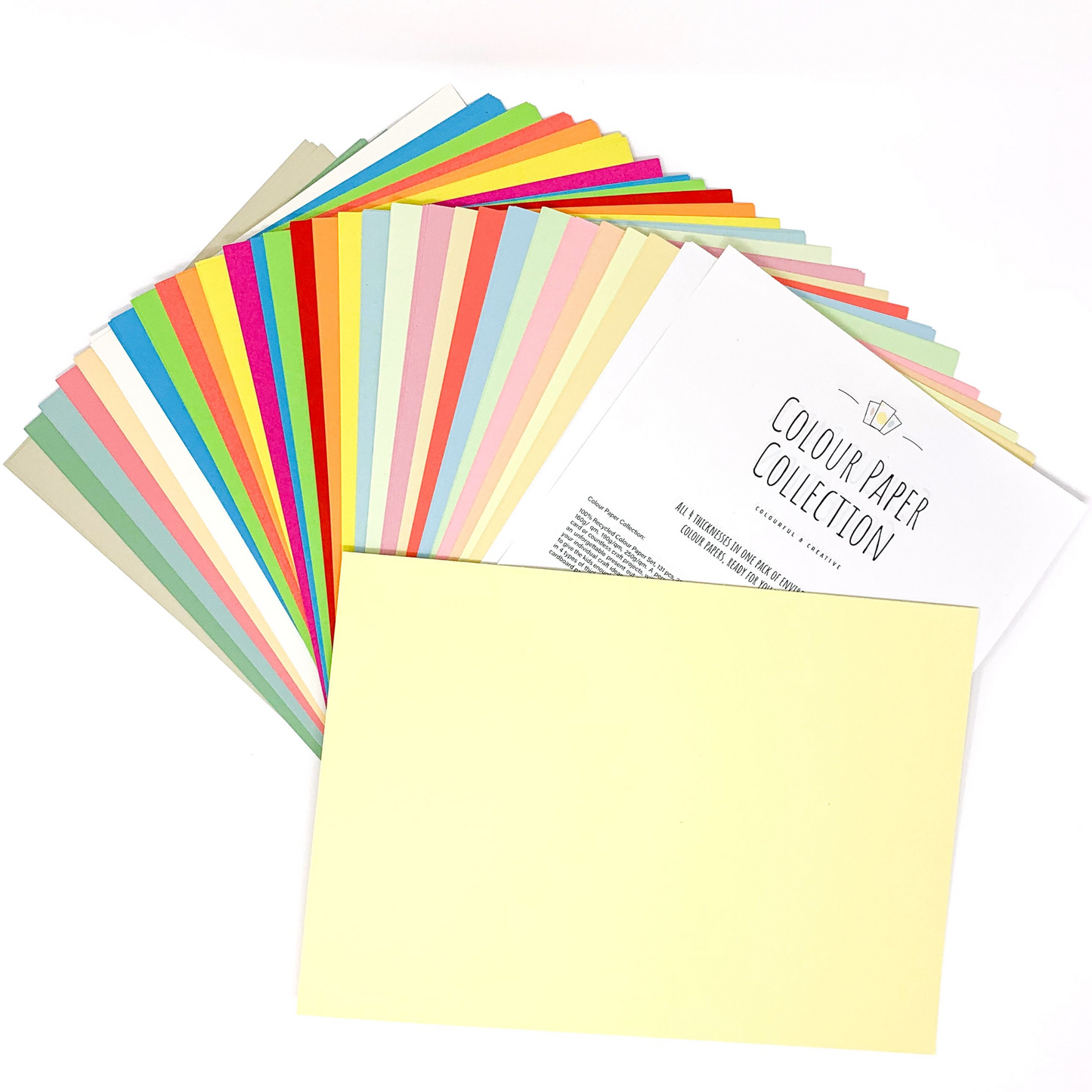 Colour Craft Paper - 100% Recycled, 4 thickness, 136 pcs