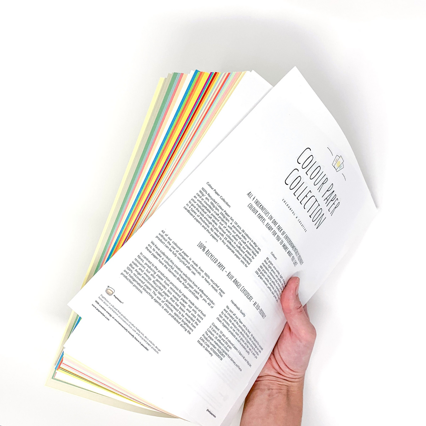 Colour Craft Paper - 100% Recycled, 4 thickness, 136 pcs