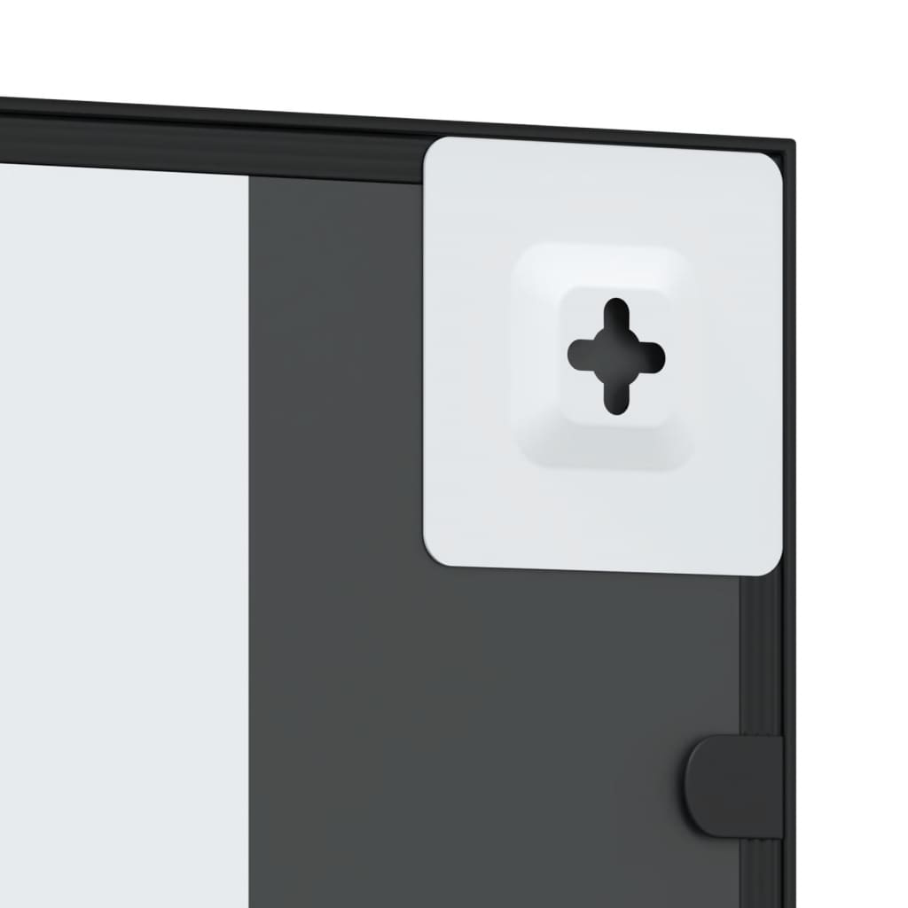 vidaXL Wall Mirror Black 11.8"x23.6" Rectangle Iron