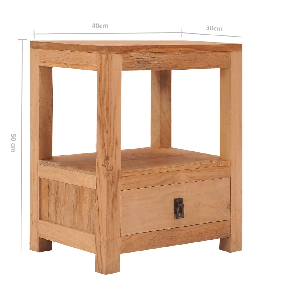 vidaXL Bedside Cabinet 15.7"x11.8"x19.7" Solid Wood Teak