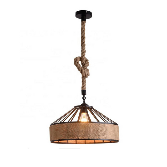 Industrial Hemp Rope Pendant Light Hanging Light Fixture Farmhouse lamp~1064