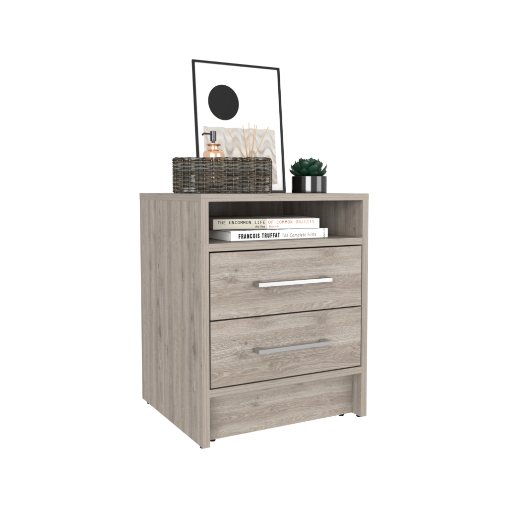 Leyva Nightstand, Two Drawers, Superior Top